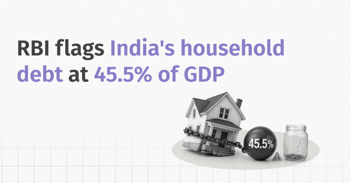 RBI Flags India's Household Debt at 45.5% of GDP 

